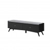 Alpine Furniture Flynn Bench in Black - Angled View
