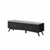 Alpine Furniture Flynn Bench in Black - Angled View - Alpine Furniture Flynn Bench in Black - Angled View