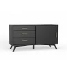 Alpine Furniture Flynn Small TV Console in Black - Angled - Alpine Furniture Flynn Small TV Console in Black - Angled