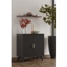 Flynn Small Bar Cabinet in Acorn oin Black - Lifestyle