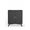 Flynn Small Bar Cabinet in Acorn oin Black - Front