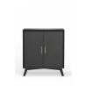 Flynn Small Bar Cabinet in Acorn oin Black - Front - Flynn Small Bar Cabinet in Acorn oin Black - Front