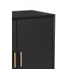 Flynn Small Bar Cabinet in Acorn oin Black - Drawer Close-up