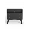 Alpine Furniture Flynn Large Nightstand in Black - Front
