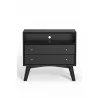 Alpine Furniture Flynn Large Nightstand in Black - Front - Alpine Furniture Flynn Large Nightstand in Black - Front