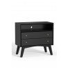 Alpine Furniture Flynn Large Nightstand in Black - Angled