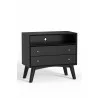 Alpine Furniture Flynn Large Nightstand in Black - Angled - Alpine Furniture Flynn Large Nightstand in Black - Angled