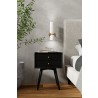 Alpine Furniture Flynn Small Nightstand in Acorn and White - 