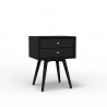 Alpine Furniture Flynn Small Nightstand in Black - Angled