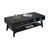 Alpine Furniture Flynn Coffee Table in Black - Angled with Decor