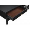Alpine Furniture Flynn Coffee Table in Black - Drawer Opened