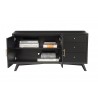 Alpine Furniture Flynn Sideboard in Black - Opened Drawer and Cabinet