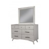 Alpine Furniture Flynn Dresser in Gray - Angled with Mirror
