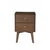 Alpine Furniture Flynn Nightstand in Walnut - Front - Alpine Furniture Flynn Nightstand in Walnut - Front
