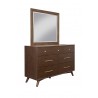 Alpine Furniture Flynn Mirror in Walnut - Angled with Table