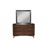 Alpine Furniture Flynn Mirror in Walnut - Front with Table
