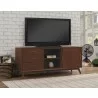 Alpine Furniture Flynn Large TV Console in Walnut - Lifetyle with Opened Drawer - Alpine Furniture Flynn Large TV Console in Walnut - Lifetyle with Opened Drawer