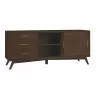 Alpine Furniture Flynn Large TV Console in Walnut - Angled View - Alpine Furniture Flynn Large TV Console in Walnut - Angled View