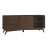 Alpine Furniture Flynn Large TV Console in Walnut - Opened Drawer - Alpine Furniture Flynn Large TV Console in Walnut - Opened Drawer