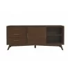 Alpine Furniture Flynn Large TV Console in Walnut - Front with Opened Drawer - Alpine Furniture Flynn Large TV Console in Walnut - Front with Opened Drawer