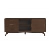 Alpine Furniture Flynn Large TV Console in Walnut - Front wiht Middle Closed