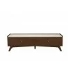 Alpine Furniture Flynn Bench in Walnut - Front with Closed Door - Alpine Furniture Flynn Bench in Walnut - Front with Closed Door