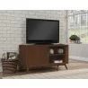 Alpine Furniture Flynn Small TV Console in Walnut - Angled View - Alpine Furniture Flynn Small TV Console in Walnut - Angled View