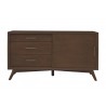Alpine Furniture Flynn Small TV Console in Walnut - Front and Closed