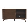 Alpine Furniture Flynn Small TV Console in Walnut - Front with Opened Door