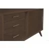 Alpine Furniture Flynn Small TV Console in Walnut - Side Angled View - Alpine Furniture Flynn Small TV Console in Walnut - Side Angled View