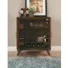 Flynn Small Bar Cabinet in Acorn oin Walnut - Front and Opened - Flynn Small Bar Cabinet in Acorn oin Walnut - Front and Opened