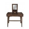 Alpine Furniture Flynn Bedroom Vanity in Walnut - Front with Opened Mirror