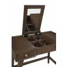 Alpine Furniture Flynn Bedroom Vanity in Walnut - Mirror Opened - Alpine Furniture Flynn Bedroom Vanity in Walnut - Mirror Opened