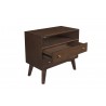 Alpine Furniture Flynn Large Nightstand in Walnut - Top Angled View