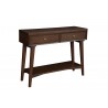 Alpine Furniture Flynn Console Table in Walnut - Angled View