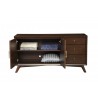 Alpine Furniture Flynn Sideboard in Walnut - Front and Drawer Opened