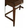 Alpine Furniture Flynn Mini/Large Desk in Walnut - Leg Close-up - Alpine Furniture Flynn Mini/Large Desk in Walnut - Leg Close-up