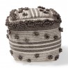 Baxton Studio Eligah Moroccan Inspired Ivory and Brown Handwoven Wool Pouf Ottoman - Front