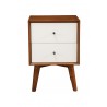 Alpine Furniture Flynn Nightstand in Acorn/White - Front