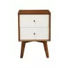 Alpine Furniture Flynn Nightstand in Acorn/White - Front - Alpine Furniture Flynn Nightstand in Acorn/White - Front