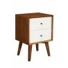 Alpine Furniture Flynn Nightstand in Acorn/White - Angled - Alpine Furniture Flynn Nightstand in Acorn/White - Angled