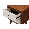 Alpine Furniture Flynn Nightstand in Acorn/White - Drawer Close-up
