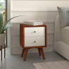 Alpine Furniture Flynn Nightstand in Acorn/White - Lifestyle