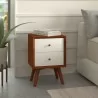 Alpine Furniture Flynn Nightstand in Acorn/White - Lifestyle - Alpine Furniture Flynn Nightstand in Acorn/White - Lifestyle