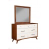Alpine Furniture Flynn Mirror in Acorn and White - Angled View