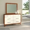 Alpine Furniture Flynn Dresser in Acorn/White - Single Glass - Alpine Furniture Flynn Dresser in Acorn/White - Single Glass