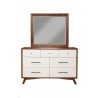 Alpine Furniture Flynn Mirror in Acorn and White - Front View