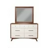Alpine Furniture Flynn Mirror in Acorn and White - Front View - Alpine Furniture Flynn Mirror in Acorn and White - Front View