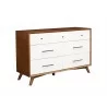 Alpine Furniture Flynn Dresser in Acorn/White - Angled - Alpine Furniture Flynn Dresser in Acorn/White - Angled