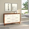 Alpine Furniture Flynn Dresser in Acorn/White - With Double Glass